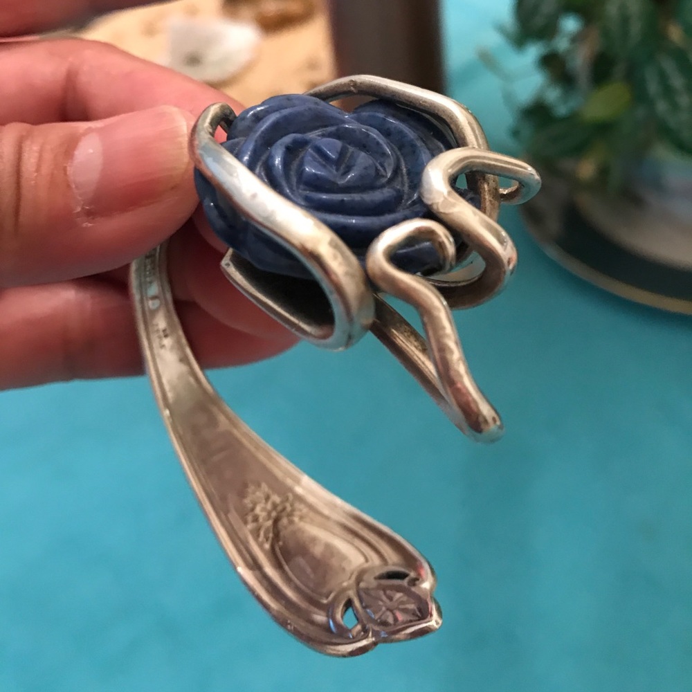 Antique silver fork bracelet