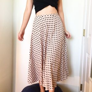 ASOS Pink/beige with Black Dot Maxi Skirt
