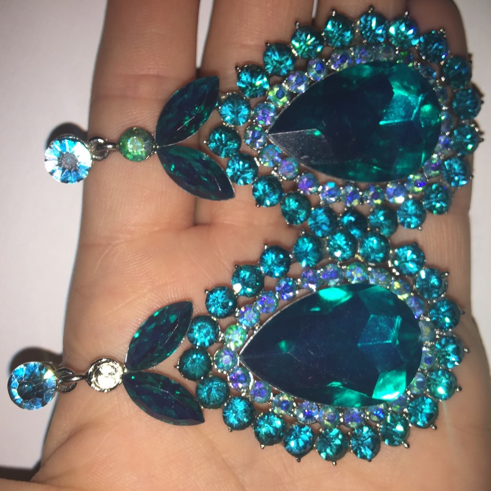 Turquoise prom earrings