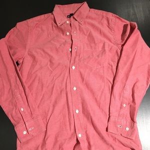 Red button up shirt