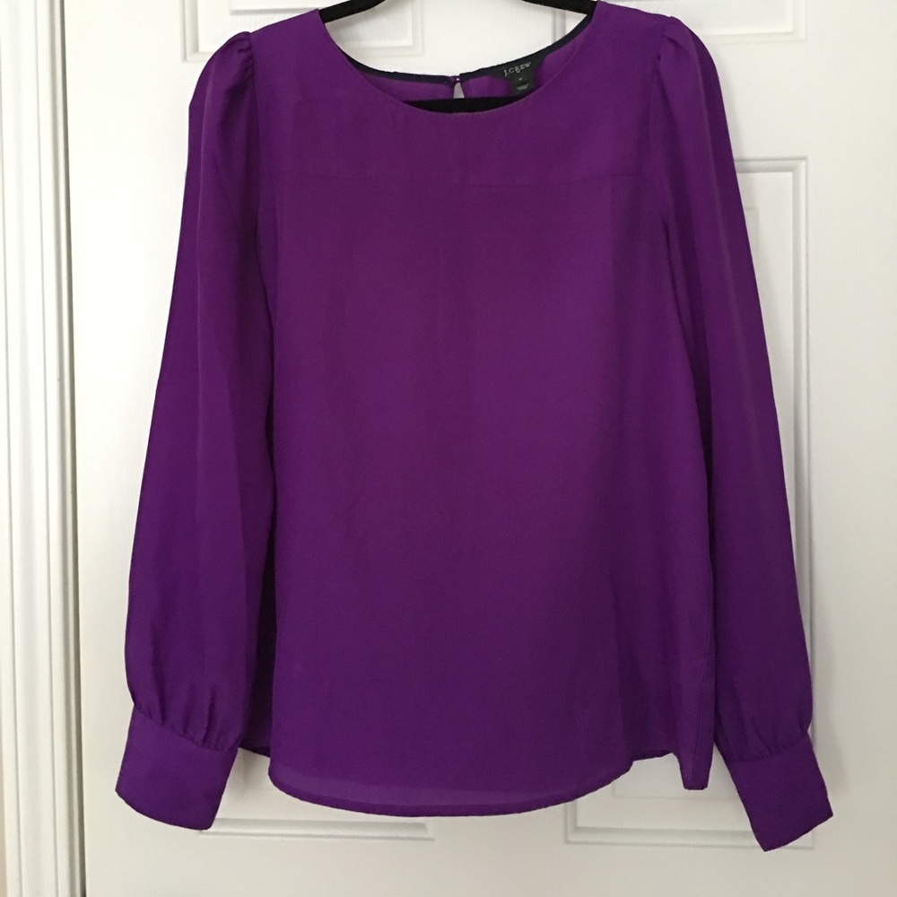 J. Crew purple long sleeve blouse