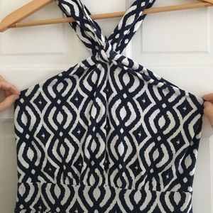 Vineyard vines navy and white maxi dress size med