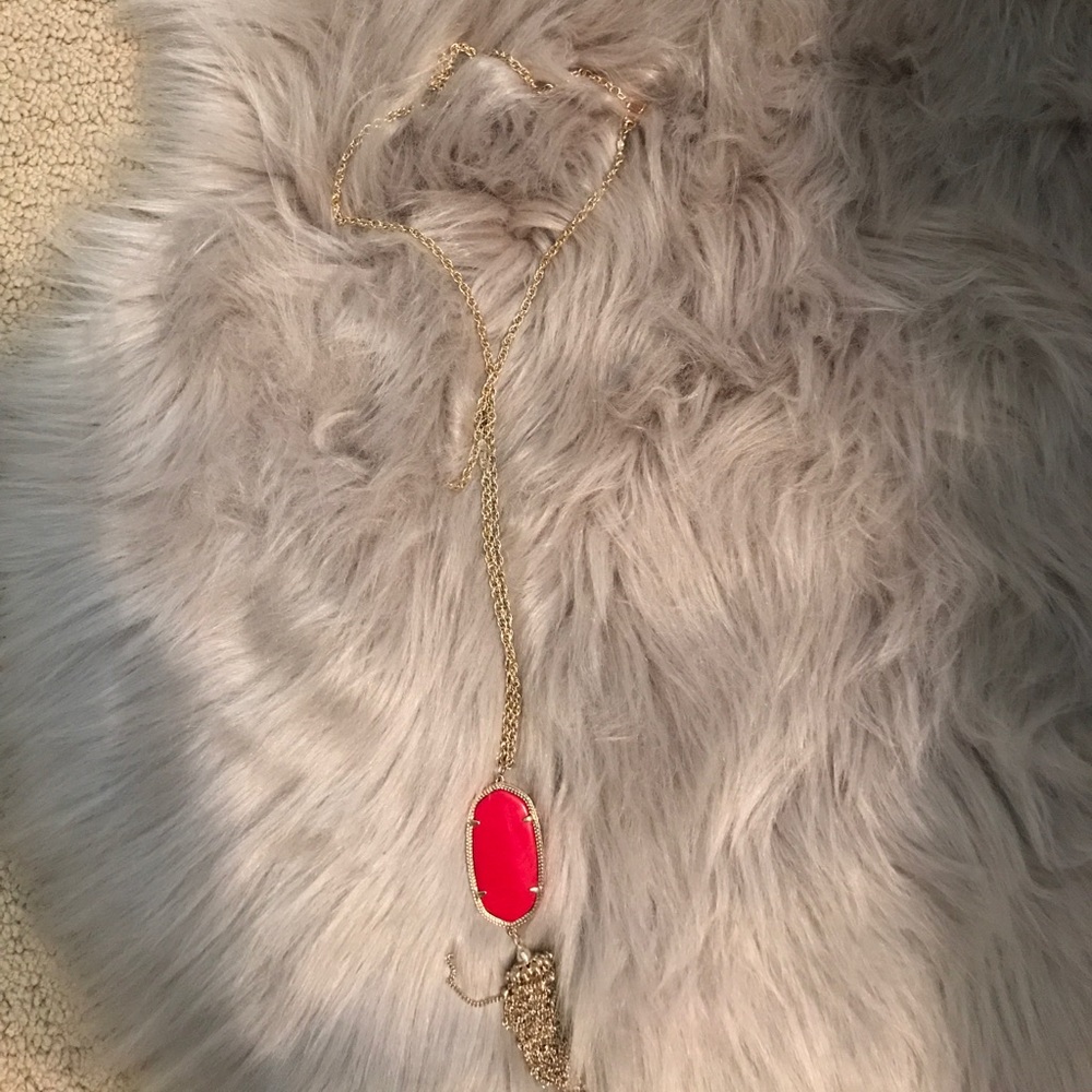 kendra scott red  tassel necklace
