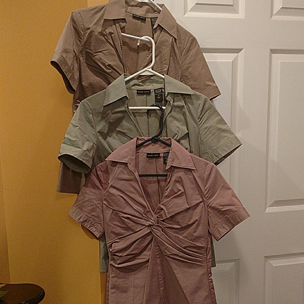 3 NY&C pullover shirts with partial side zipper.