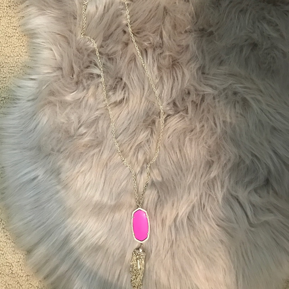 pink turquoise stone tassel Kendra Scott necklace