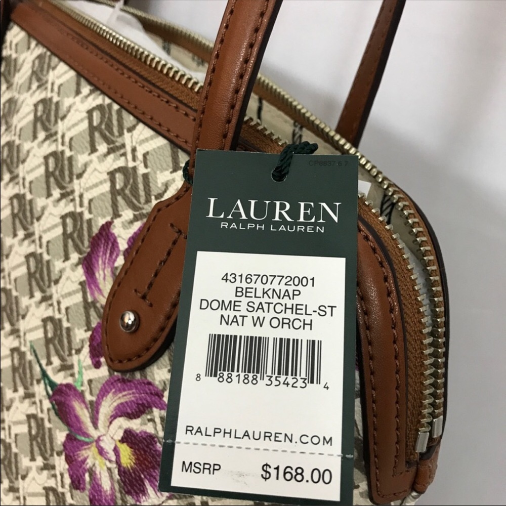 Ralph Lauren Orchid Belknap Dome Satchel New - Picture 4 of 5