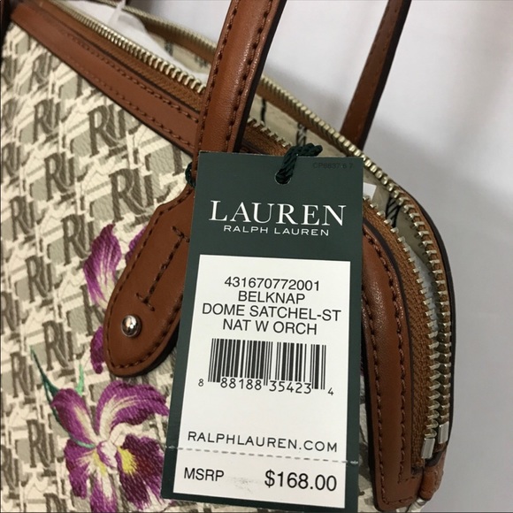 Ralph Lauren Orchid Belknap Dome Satchel New - Picture 4 of 5