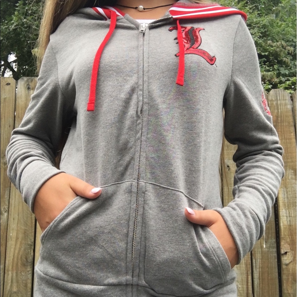 VS PINK UofL FULL ZIP HOODIE