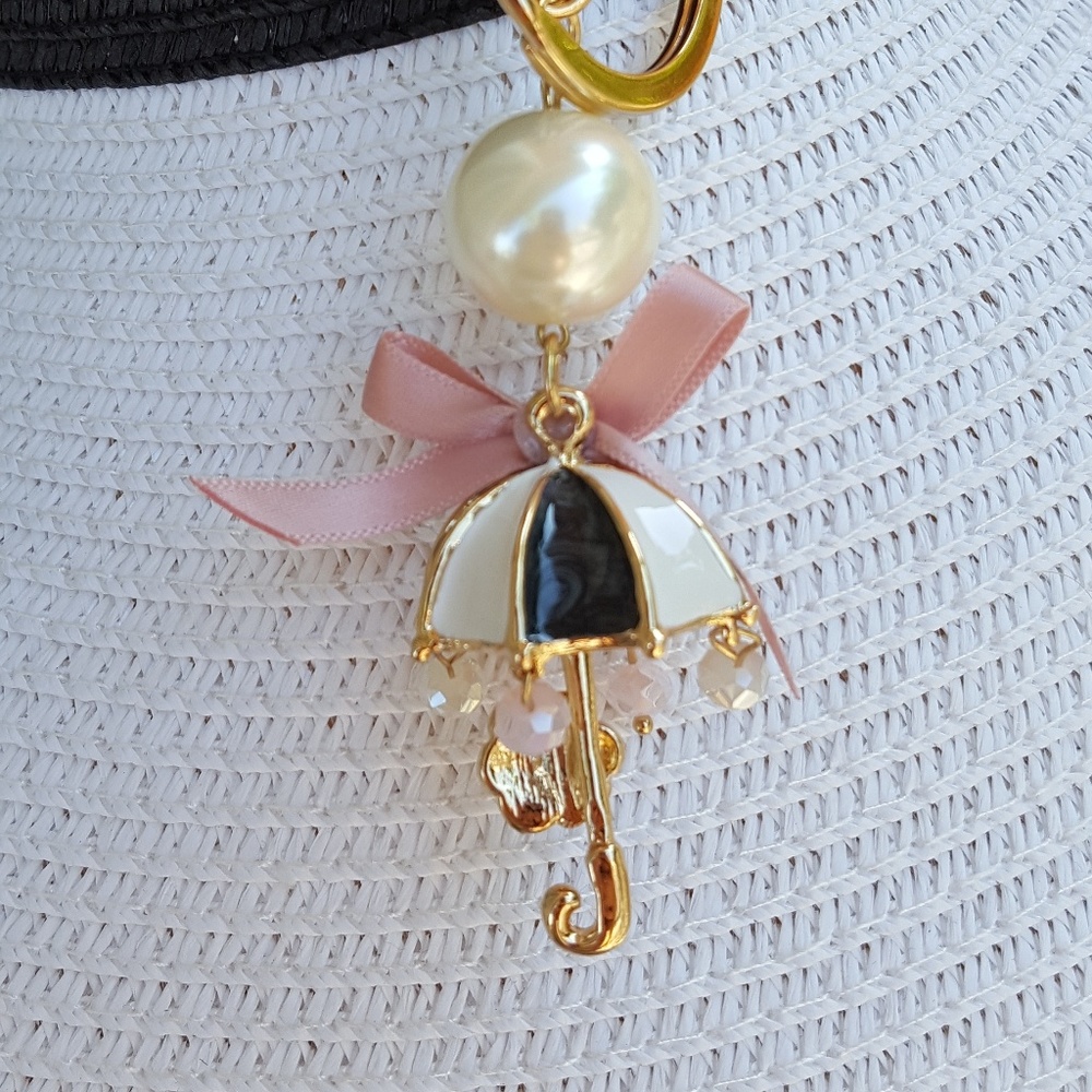 Umbrella Rhinestone Keychain - Picture 2 of 3