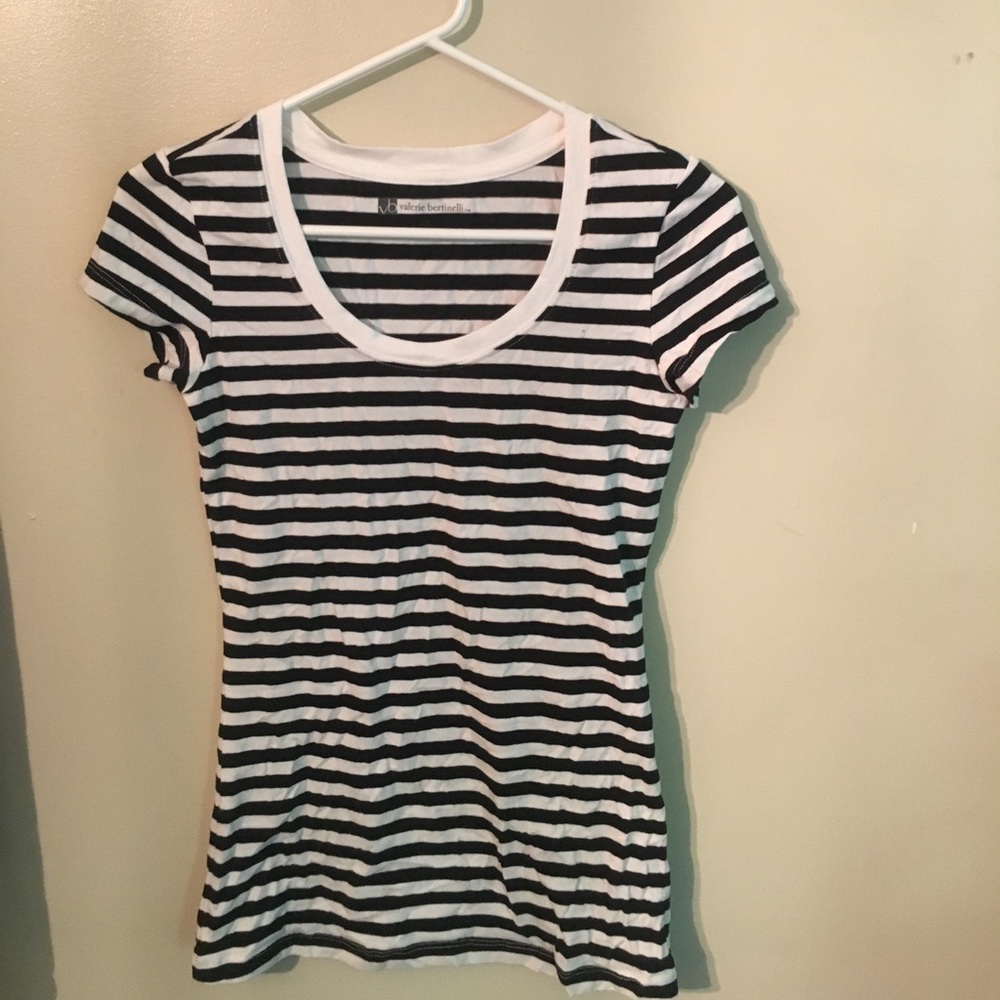 Valerie bertinelli stretch striped tee xs