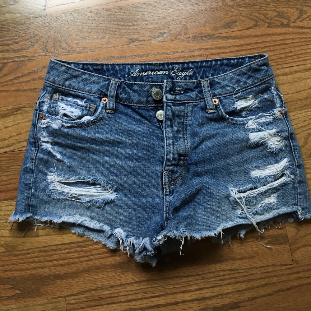 High waisted jean shorts