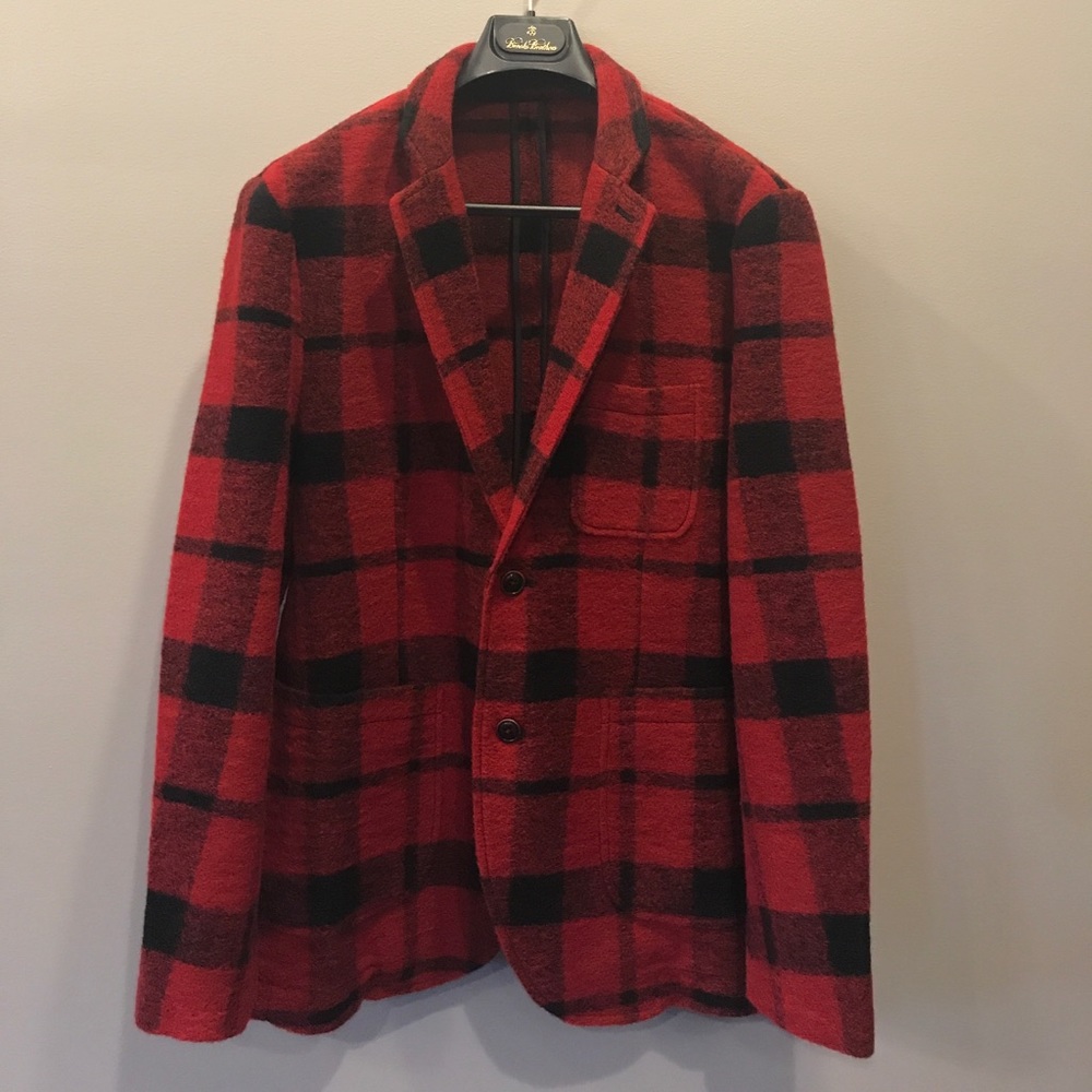 Brooks brothers red fleece blazer