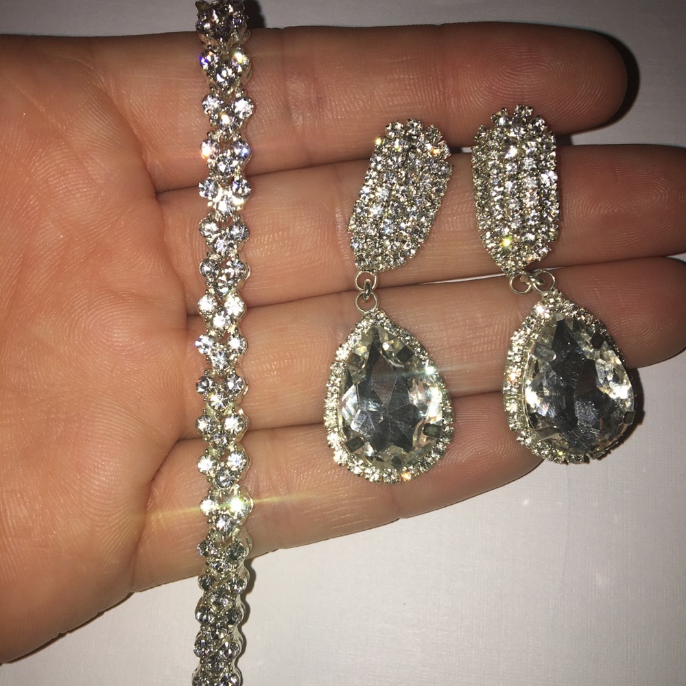 Bridesmaid earrings & bracelet set