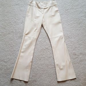 100% Cream Lamb Leather bootcut pants