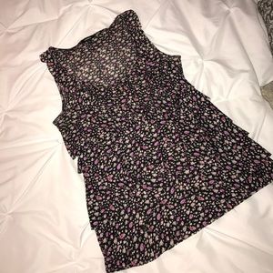 Express Floral Black and Pink tank
