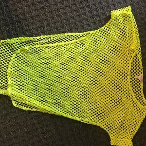 Neon green bathing suit cover up