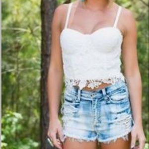 The Lacey White Crop Top