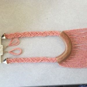 Peach necklace with Earrings