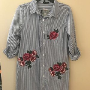 Button down floral tshirt dress