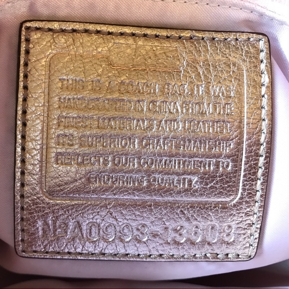 Metallic rose gold Coach purse. - Picture 4 of 6