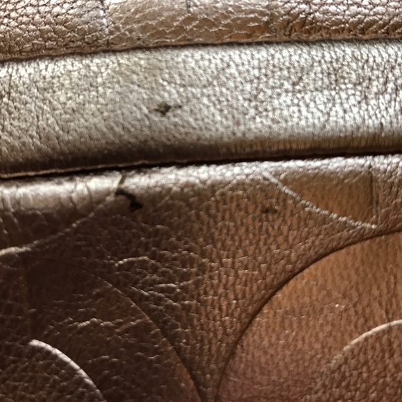 Metallic rose gold Coach purse. - Picture 5 of 6