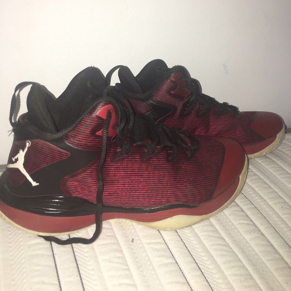 Black and red Jordan's
