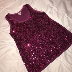 Ann Taylor Loft Size XL Sequin front tank