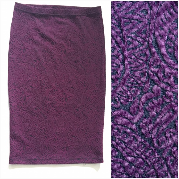 Bodycon pencil midi skirt paisley jacquard new NWT - Picture 5 of 7