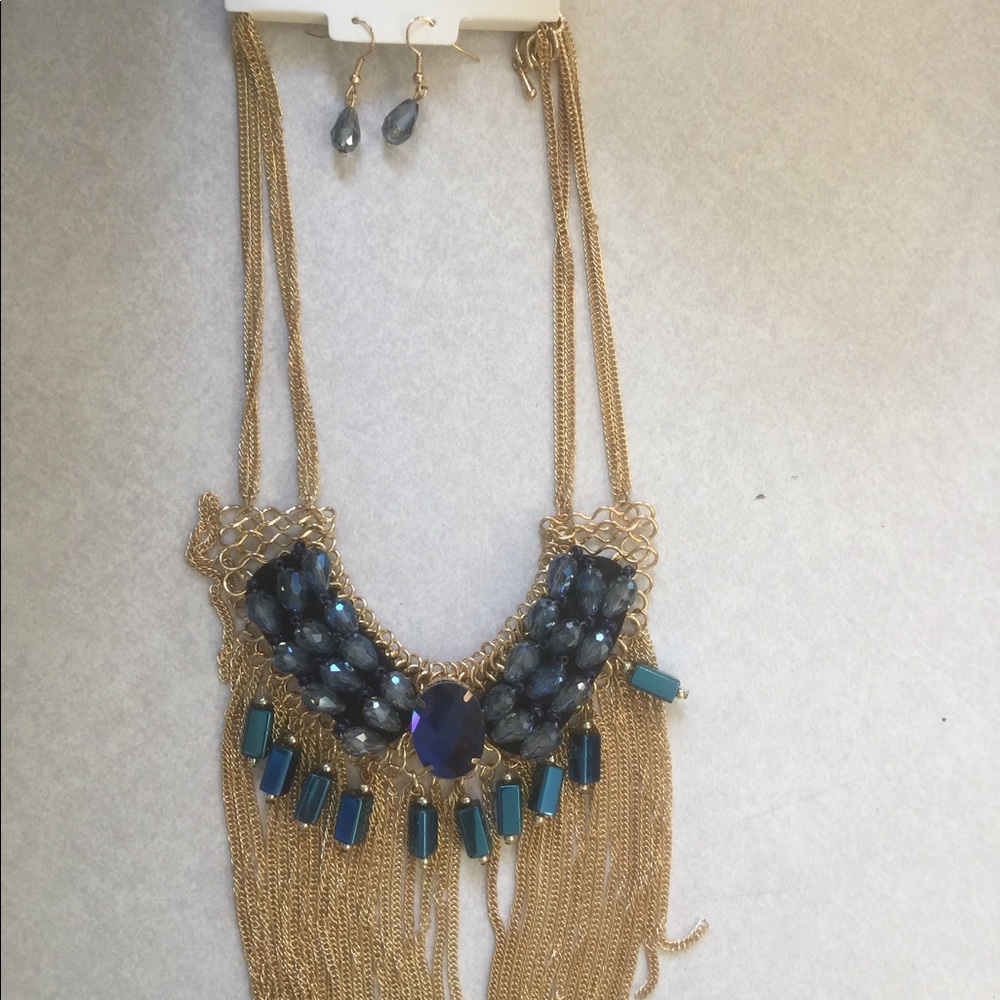 Blue and Gold Necklace