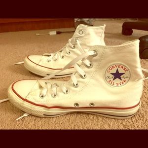 Converse White High-Tops - 7.5