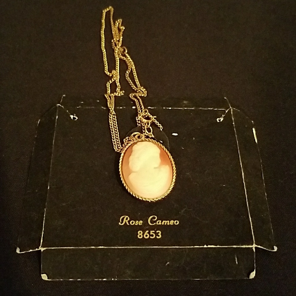 Vintage Rose Cameo Necklace