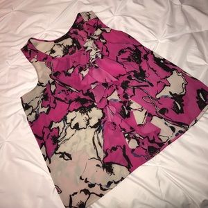 The Limited Floral Black and Pink tank top