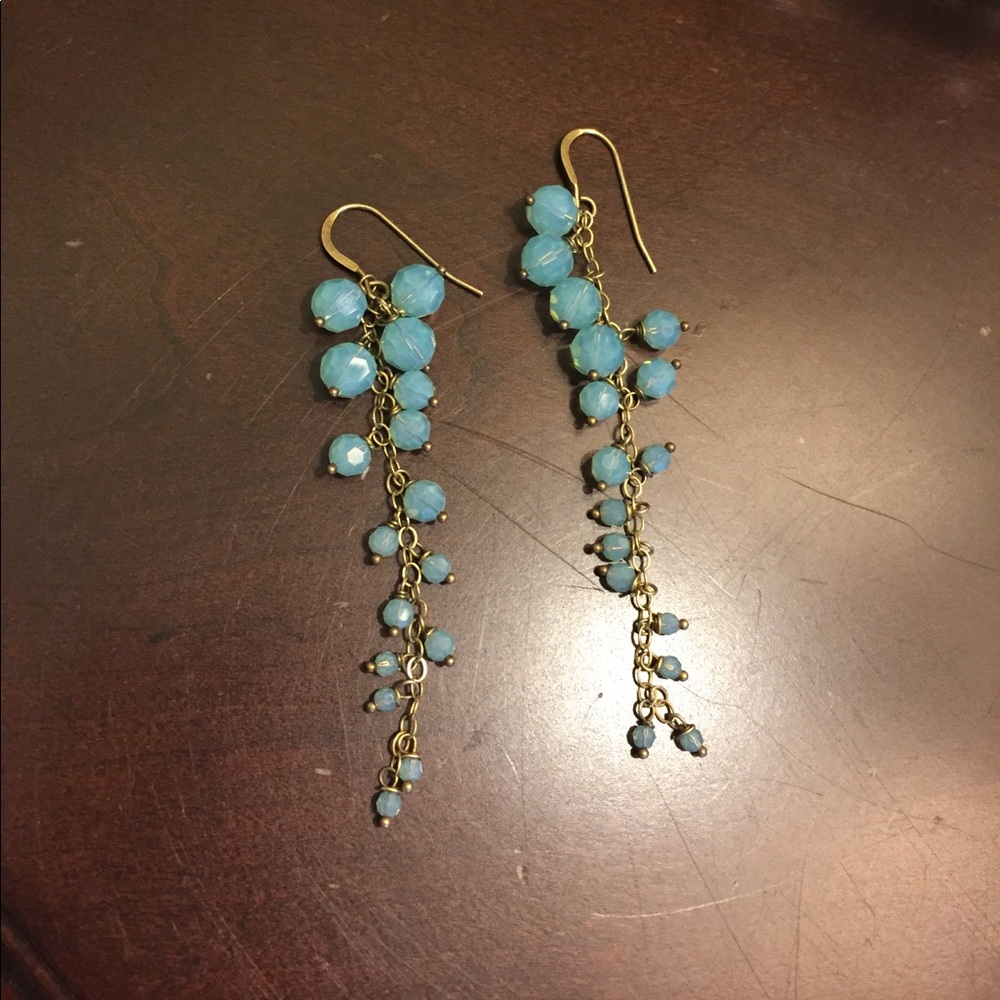 Beautiful chandelier light blue stone earrings