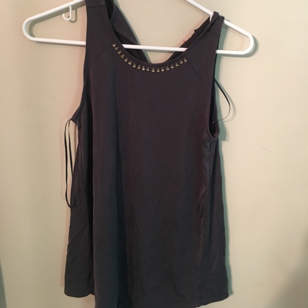 Cynthia Rowley dress tank with rhinestone collar