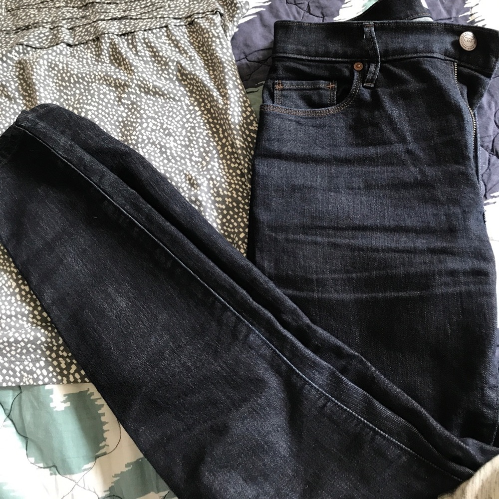 Loft High waisted dark denim jeans