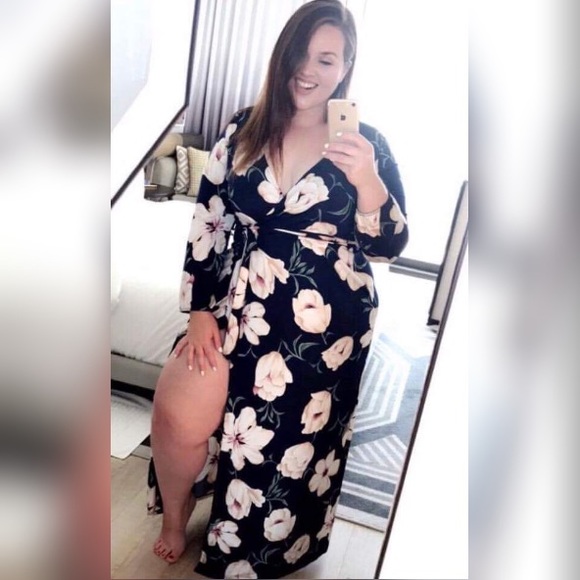 Jessica Floral Maxi Dress with High Split - Picture 2 of 2