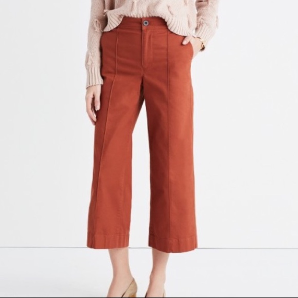 Madewell Langford wide leg pintuck crop pants