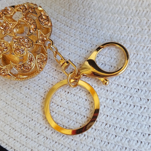 Heart (stars and moon) Rhinestone Keychain - Picture 4 of 4