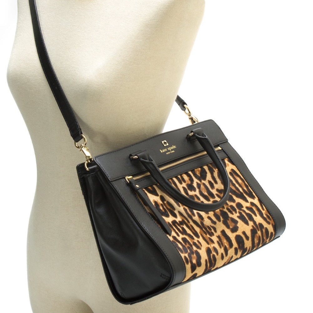 Kate Spade Black & Leopard Calf Hair Satchel