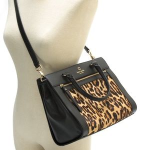 Kate Spade Black & Leopard Calf Hair Satchel