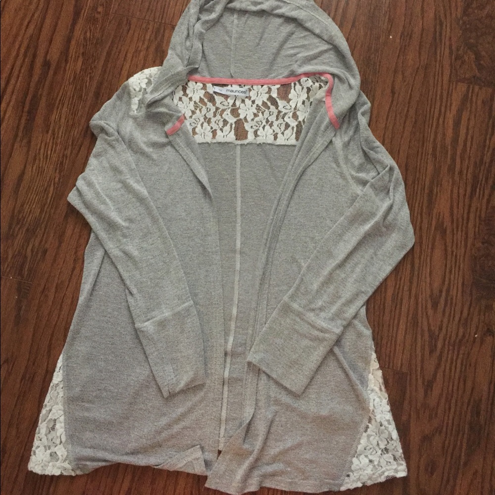 Maurices Open Lace hooded sweater