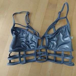 One Teaspoon silver bikini top