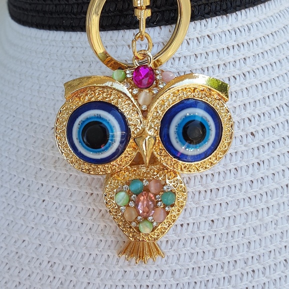 Owl Rhinestone Keychain - Picture 3 of 5