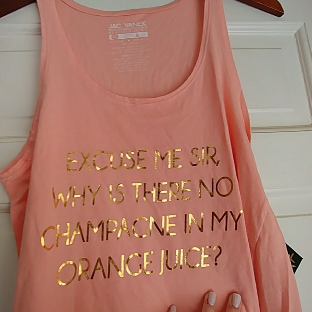 NWT Jac Vanek Pink Tank 🍹✨🍊