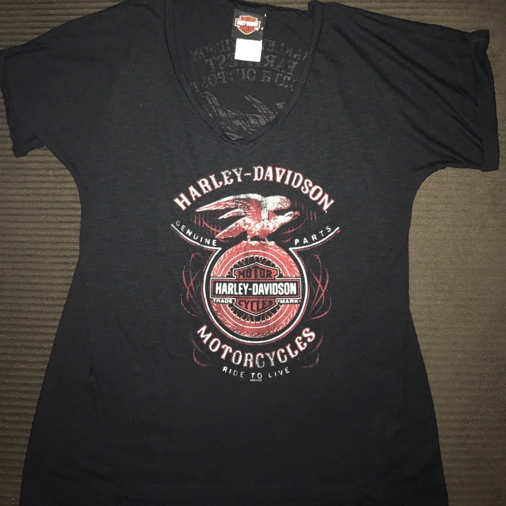 H-D SHORT SLEEVED SHIRT V-NECK