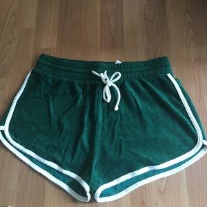 old school style vintage dark green shorts