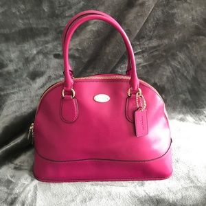 Coach Large Cora Leather Cranberry Pink Satchel