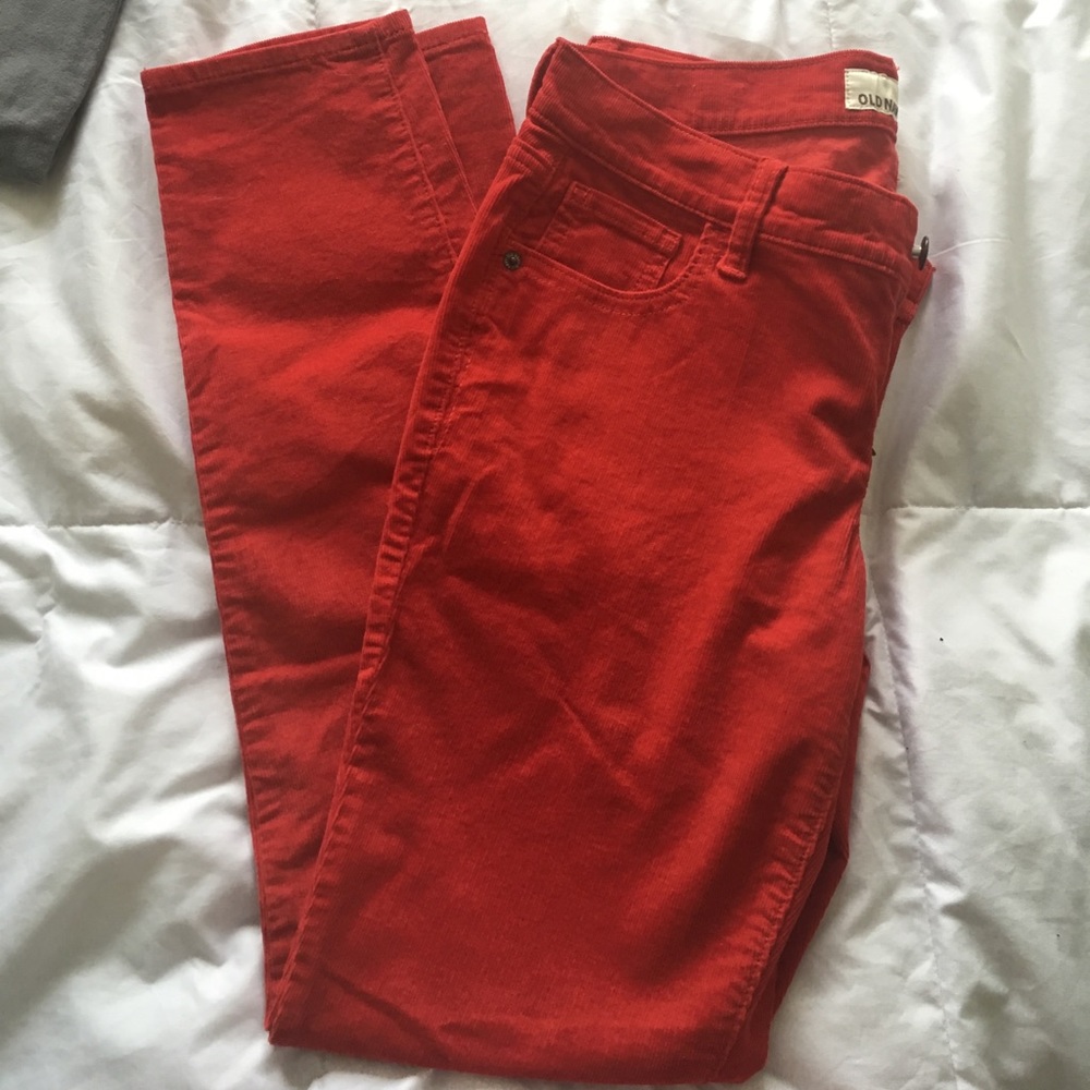 Red old navy pixie skinny corduroy pants 10