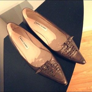 Manolo Blahnik Bronze Flats - Size 10