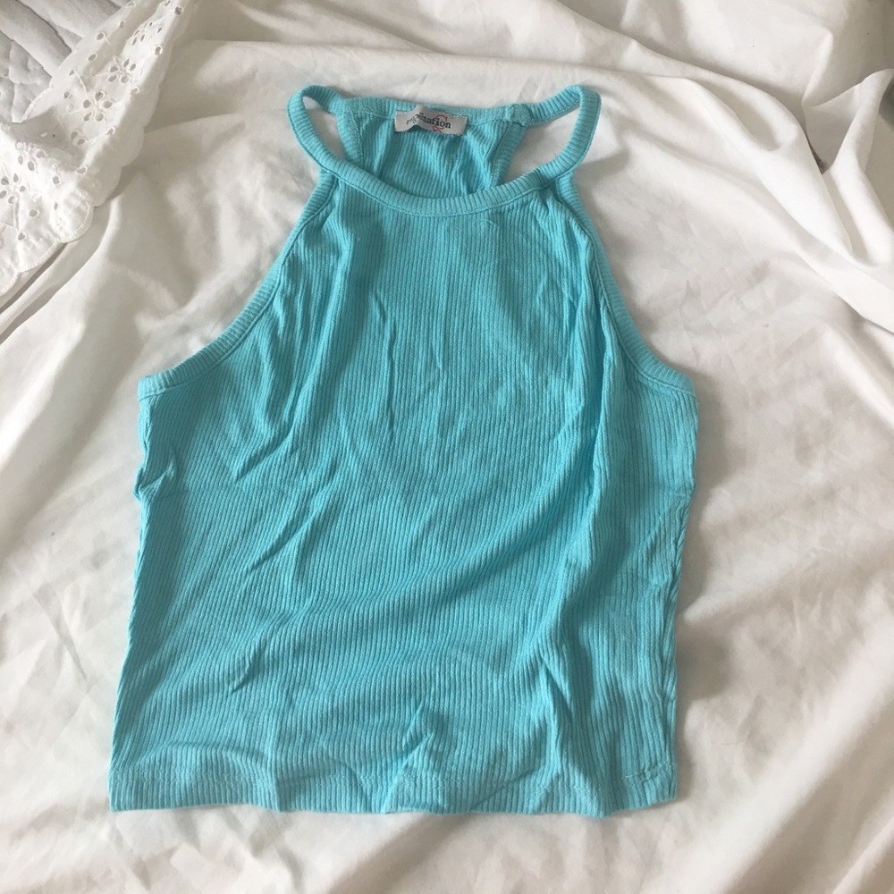 Blue cropped top